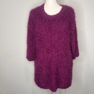 for the republic Fuzzy Cozy Sweater Top shirt Purple Size XL